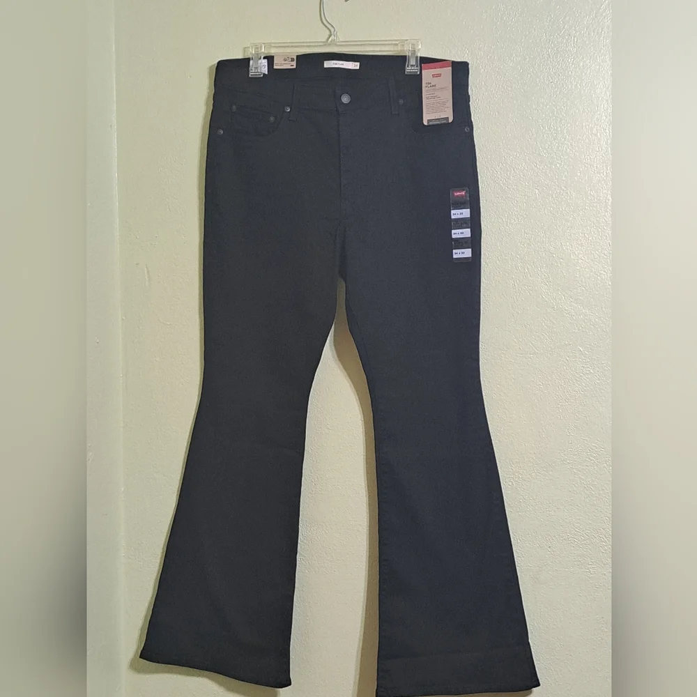 Levi's Women's 726 High-Rise Flare  Stretch  Denim Jeans Black 34 X 32 NWT - Picture 5 of 15